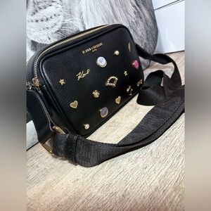 Karl Lagerfeld Black Bag with Colorful Embellishments